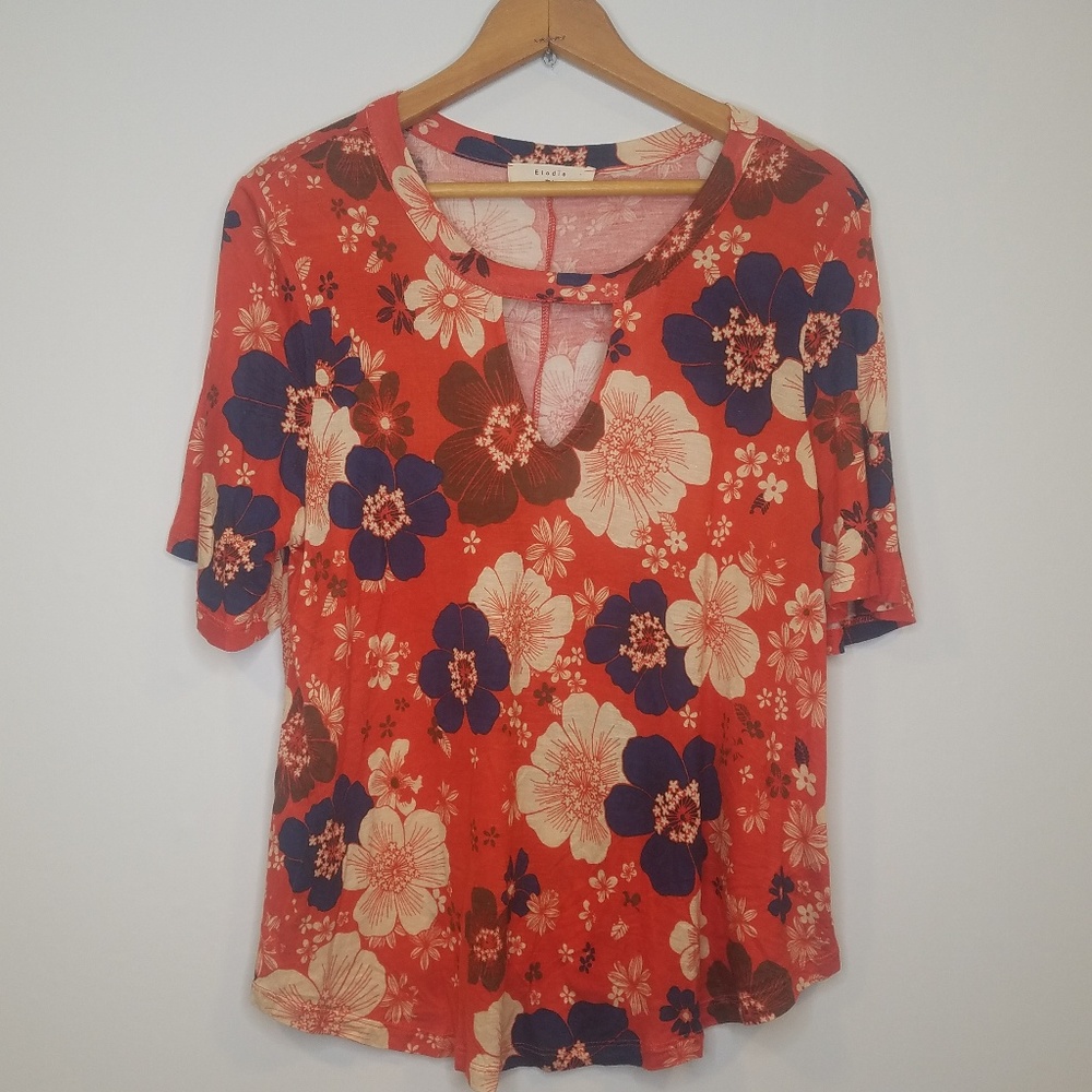 Elodie Orange Flower Shirt